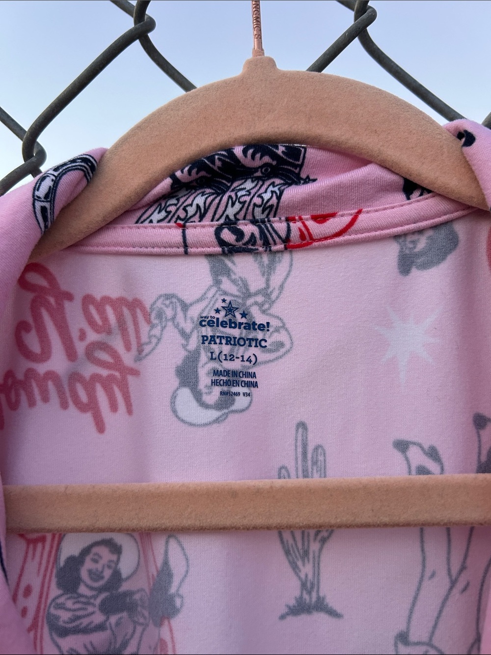 Women's Pink Vintage Cowgirl Theme Printed Short Pajama Set - Picture 3 of 12